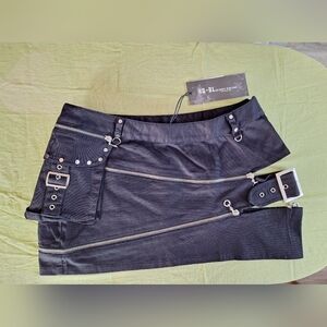 Red Queen's Black Legion Mini Skirt with Kick A** Zipper Details